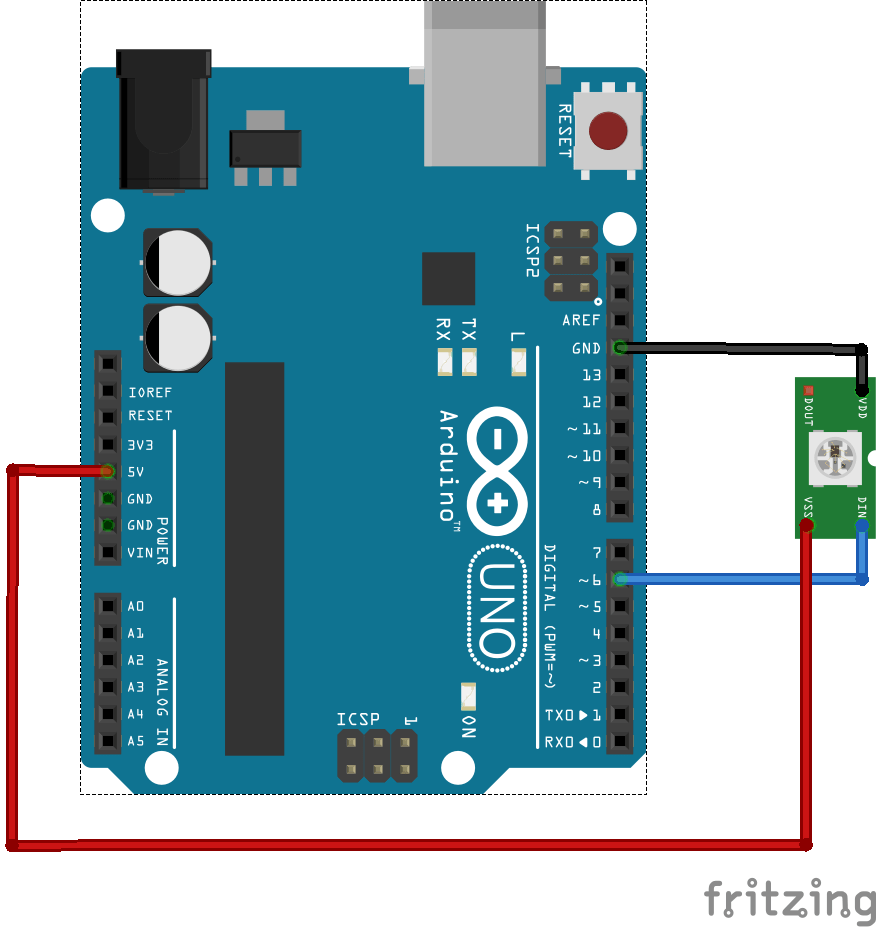 Arduino and WS2812b example